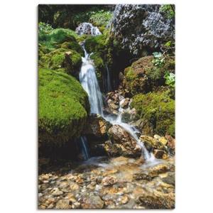 Artland Artprint Kleine waterval in de bergen als artprint van aluminium, artprint op linnen, muursticker of poster in verschillende maten