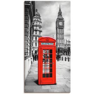 Artland Artprint Londen Telefooncel als artprint van aluminium, artprint op linnen, muursticker of poster in verschillende maten