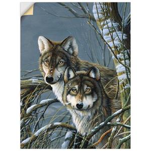 Artland Artprint Twee wolven als artprint op linnen, muursticker of poster in verschillende maten