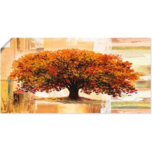 Artland Wandbild "Herbstbaum auf abstraktem Hintergrund", Bäume, (1 St.), als Alubild, Outdoorbild, Leinwandbild, Poster in verschied. Größen