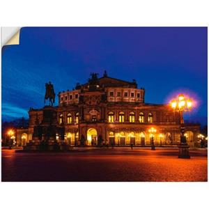 Artland Artprint Dresden Semperoper, na zonsondergang als artprint op linnen, muursticker of poster in verschillende maten