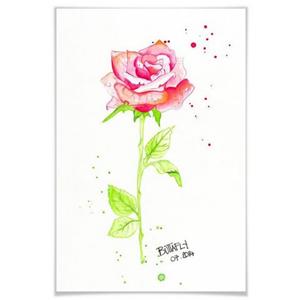 Wall-Art Poster "Rose", Blumen, (1 St.), Poster, Wandbild, Bild, Wandposter