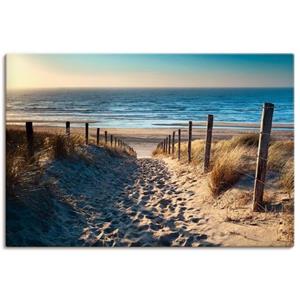 Artland Artprint Weg naar het Noordzeestrand zonsondergang als artprint van aluminium, artprint op linnen, muursticker of poster in verschillende maten