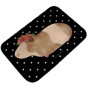 Mr. & Mrs. Panda Badematte Meerschweinchen weise - Schwarz - Geschenk, Wunder, Badteppich, Badez , Höhe 1 mm, 100% Polyester, rechteckig
