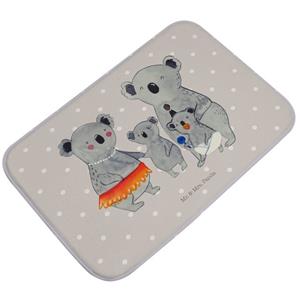 Mr. & Mrs. Panda Badematte Koala Familie - Grau Pastell - Geschenk, Familienleben, Geschwister, , Höhe 1 mm, 100% Polyester, rechteckig