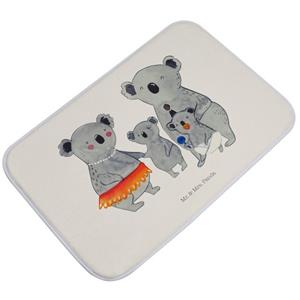 Mr. & Mrs. Panda Badematte Koala Familie - Weiß - Geschenk, Duschmatte, Badezimmerteppich, Badte , Höhe 1 mm, 100% Polyester, rechteckig
