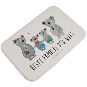 Mr. & Mrs. Panda Badematte Koala Familie zwei - Weiß - Geschenk, Badteppich, Familienzeit, Badez , Höhe 1 mm, 100% Polyester, rechteckig