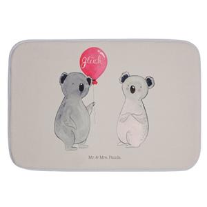 Mr. & Mrs. Panda Badematte Koala Luftballon - Grau Pastell - Geschenk, Geburtstag, Duschteppich, , Höhe 1 mm, 100% Polyester, rechteckig