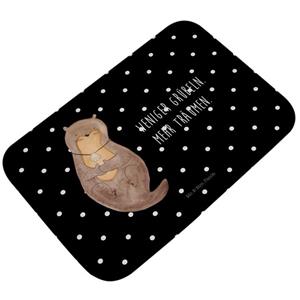 Mr. & Mrs. Panda Badematte Otter mit Muschelmedaillon - Schwarz - Geschenk, Badematte, Tagträume , Höhe 1 mm, 100% Polyester, rechteckig