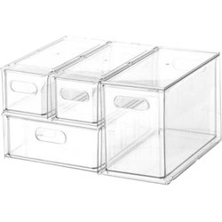 LW Collection Voorraadbakken met lades 4 stuks koelkast