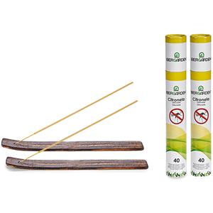 IBERGARDEN Citronella wierrook sticks - met houder/plankje - anti muggen - 80x sticks - 32 cm -