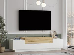 Kauf-unique TV-Möbel - 4 Türen - Weiß & Holzfarben- OPHRISA