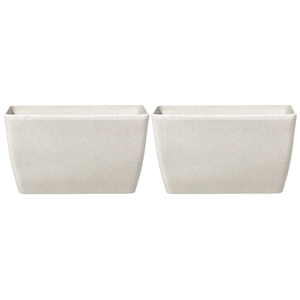 BELIANI Bloempot set van 2 beige 74x32x45 cm BARIS