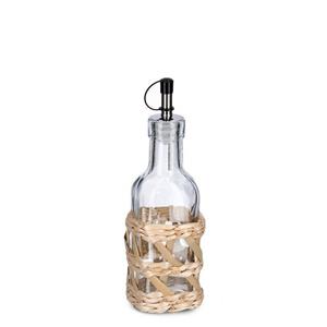 Zeller Present Wäschekorb Essig-/Ölflasche Boho, 190 ml, Glas, 160 ml, ca. Ø 6,2 x 19,5 cm