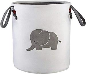 ZanMax Wäschekorb Zusammenklappbarer runder Wäschekorb (Elefant) (Grau) (1 St)