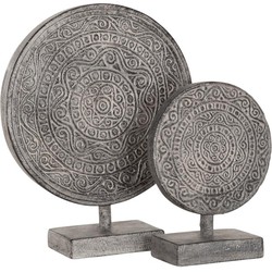 MUST Living Decorative Circle on stand Old White, set of 2,26x19x9 cm / 38x30x10 cm. Old White