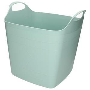 Bathroom Solutions Kuip/emmer/wasmand - flexibel - mint groen - 25 liter - vierkant - kunststof -