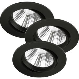 Nordlux 47870103 Freemont LED-inbouwlamp Set van 3 stuks Energielabel: F (A - G) LED LED vast ingebouwd 16.5 W Zwart