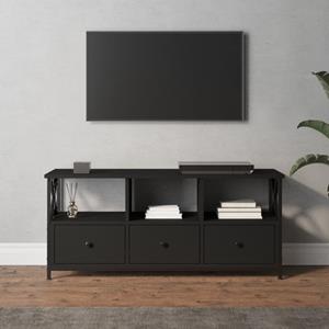 VidaXL Tv-meubel 102x33x45 cm bewerkt hout en ijzer zwart