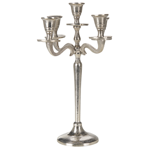 Beliani - Dekorativer Kerzenständer Aluminium in Silber mit 5 Armen Vintage Design Petra - Silber