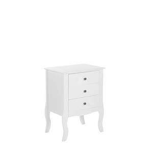 Beliani - Nachttisch Weiß MDF-Platte 48 x 34 x 70 cm Skandinavisch Modern Klassisch 3 Schubladen Schlafzimmer - Weiß