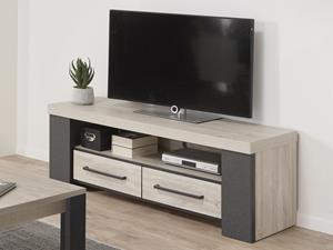 Mobistoxx Tv-meubel HERA 2 lades strandeik/rotsgrijs