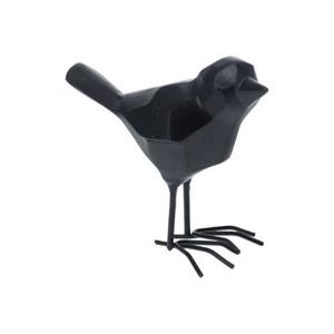 Xenos Vogel op pootjes - zwart - 10.5x5x8.3 cm