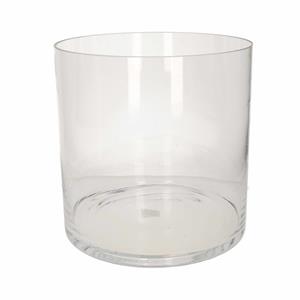 Hakbijl Glass Transparante home-basics cylinder vaas/vazen van glas 30 x 30 cm -
