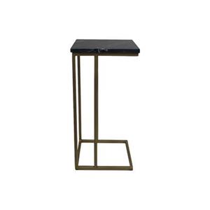 HSM Collection HSM Bijzettafel Read - 32x32x65 - Zwart|Goud - Marmer|Metaal