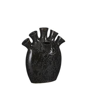 Mica Decorations Saul Tulpenvaas - L26 x B14 x H30,5 cm - Zwart