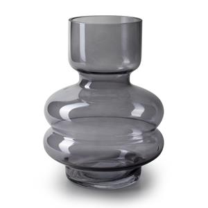 Jodeco Bloemenvaas - smoke grijs/transparant glas - H20 x D15 cm -