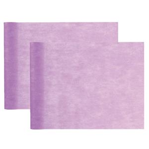 Santex Tafelloper op rol - 2x - lila paars - 30 cm x 10 m - non woven polyester -
