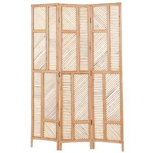 beliani Raumteiler aus Rattan natürlich / beige 117 x 180 cm 3-teilig Paravent Lamezia - Natürlich