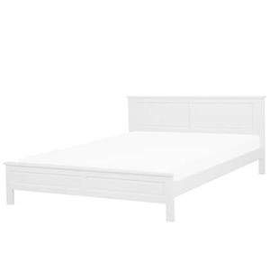 Beliani - Bett aus Kiefernholz in Weiß mit Lattenrost 180x200 cm Holzbett im Landhausstil - Weiß