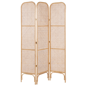 Beliani - Raumteiler aus Rattan natürlich / beige 105 x 180 cm 3-teilig Paravent Potenza - Natürlich