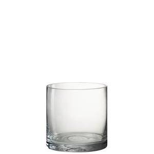 J-Line Vaas Cylinder Vola Glas Transparant Small - 15 cm hoog
