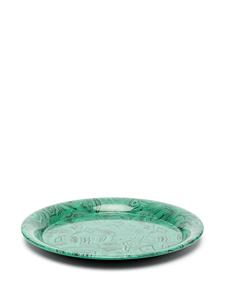 Fornasetti Malachite circular iron tray - Groen