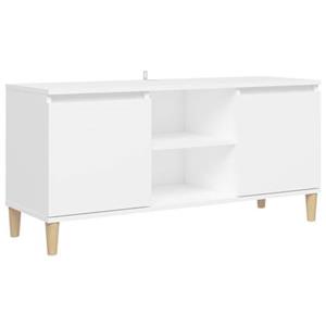 vidaXL TV-Schrank TV-Schrank mit Massivholz-Beinen Weiß 103,5x30x50 cm (1-St)