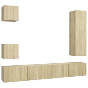 vidaXL Kleiderschrank 5-tlg TV-Schrank-Set Sonoma-Eiche Spanplatte TV-Konsole für Fernseher