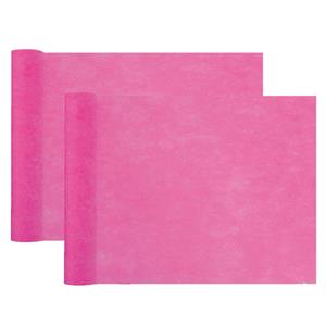 Santex Tafelloper op rol - 2x - fuchsia roze - 30 cm x 10 m - non woven polyester -