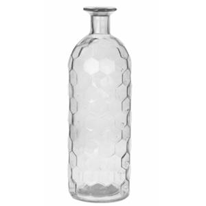 Bellatio Bloemenvaas - helder transparant glas honingraat - D7 x H20 cm -