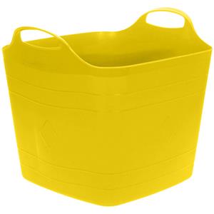 Excellent Houseware Flexibele emmer - geel - 15 liter - kunststof - vierkant - 30 x 29 cm -