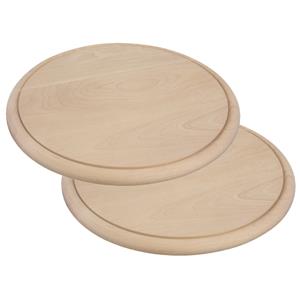 Merkloos Set van 2x stuks ronde houten ham plankjes / broodplanken / serveer planken 25 cm -