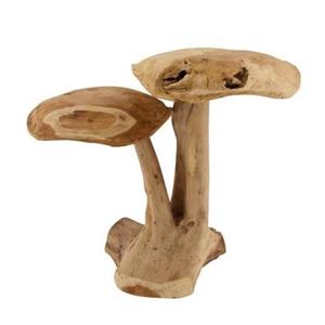 Dijk Natural Collections DKNC - Teakhout dubbele paddenstoel - 42x26x39cm - Natuurlijk
