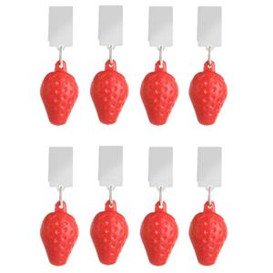 Esschert Design Tafelkleedgewichten aardbeien - 8x - rood - kunststof - voor tafelkleden en tafelzeilen -