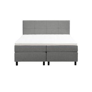 Leen Bakker Boxspring Billund - lichtgrijs - 160x200 cm - ronde poot