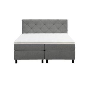 Leen Bakker Boxspring Sonderborg - lichtgrijs - 160x200 cm - ronde poot