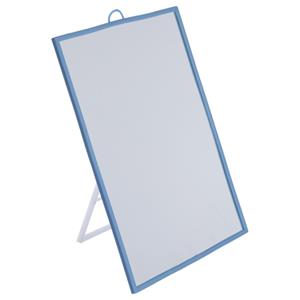5five Basic make-up spiegel/scheerspiegel op standaard kunststof 18 x 24 cm blauw -