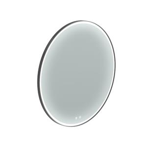 Thebalux Type M spiegel 100x100cm rond met verlichting en spiegelverwarming led zwart aluminium 4SP100044Z