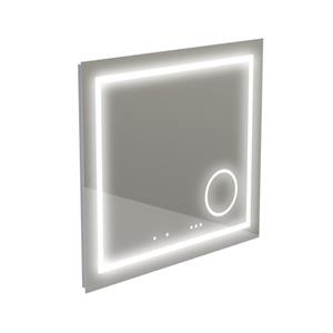 Thebalux Type I spiegel 80x75cm Rechthoek met verlichting, bluetooth en spiegelverwarming incl vergrotende spiegel led aluminium 4SP80020